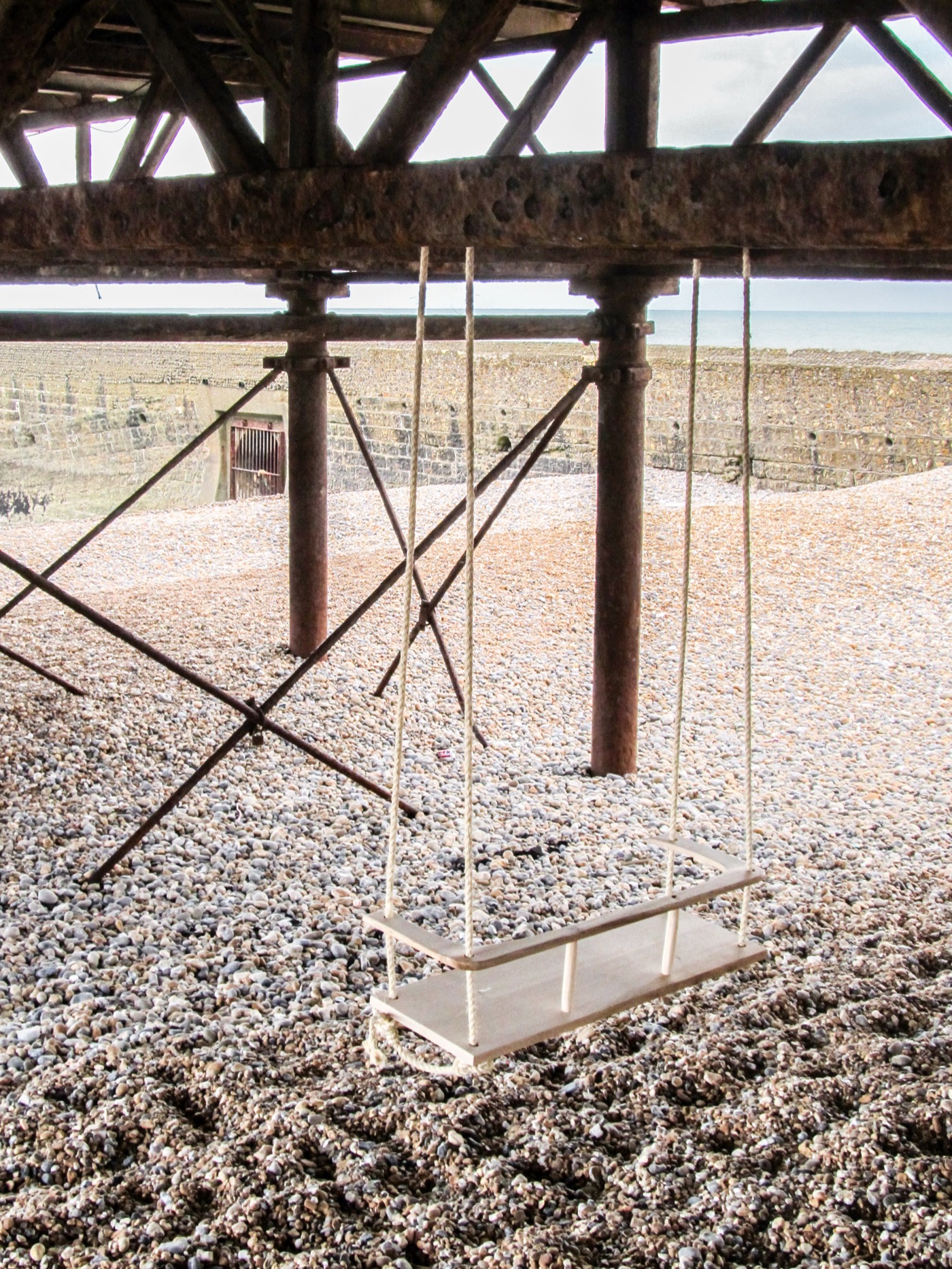 Swing in use outdoors
